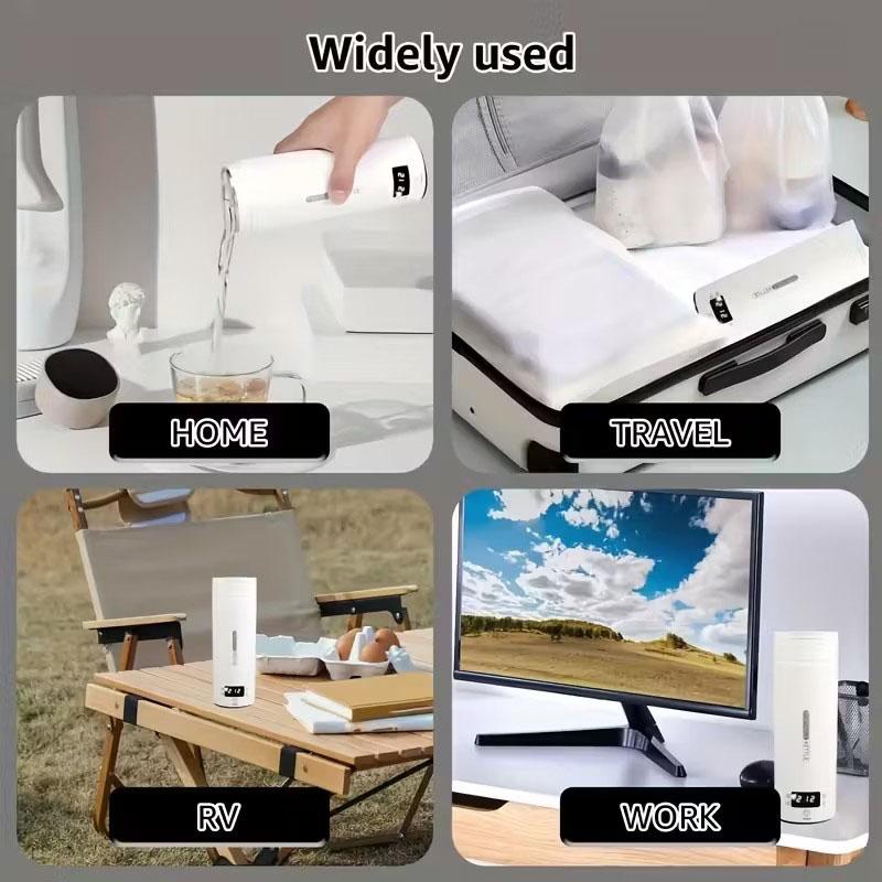 Neues Design 316 Edelstahl Thermo-Elektro-Becher Tragbarer Wasserkocher Outdoor-Wasserkocher Reisebecher 500ML 4 Temperatureinstellungen