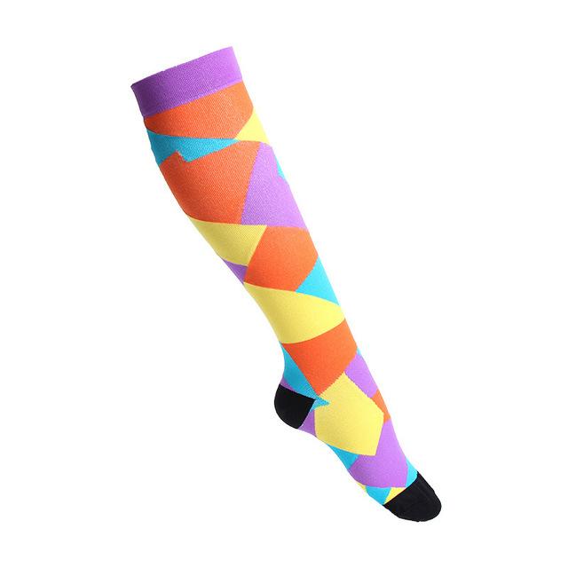 Latest Pressure Lower Limb Warmers 30 Mmhg Female Male Golfs Legging Socks Animal Fruit Prints Outdoor Athletic Running Lengthy Pressure Long Socks