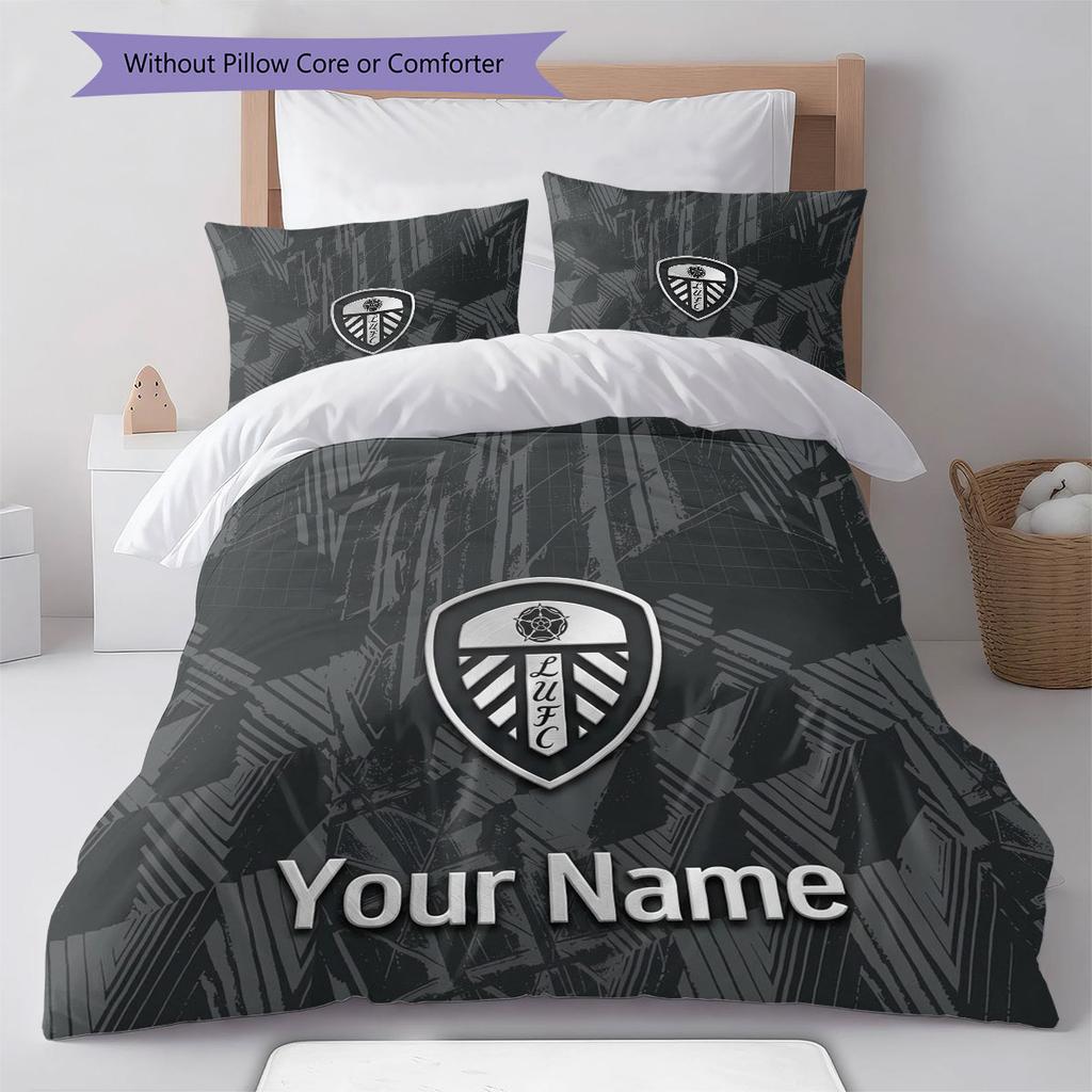 Leeds United Custom Name Pattern Bedding,Quilt Set Quilt Cover Pillowcase Home Birthday Gift(1 * duvet cover + 2 * pillowcase, without core)