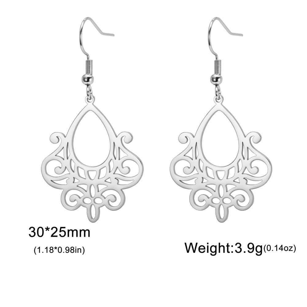 

My Shape Filigree Drop Earrings for Women Stainless Steel Geometric Water Drop Dangle Earrings Bohemian Jewelry Wedding Party