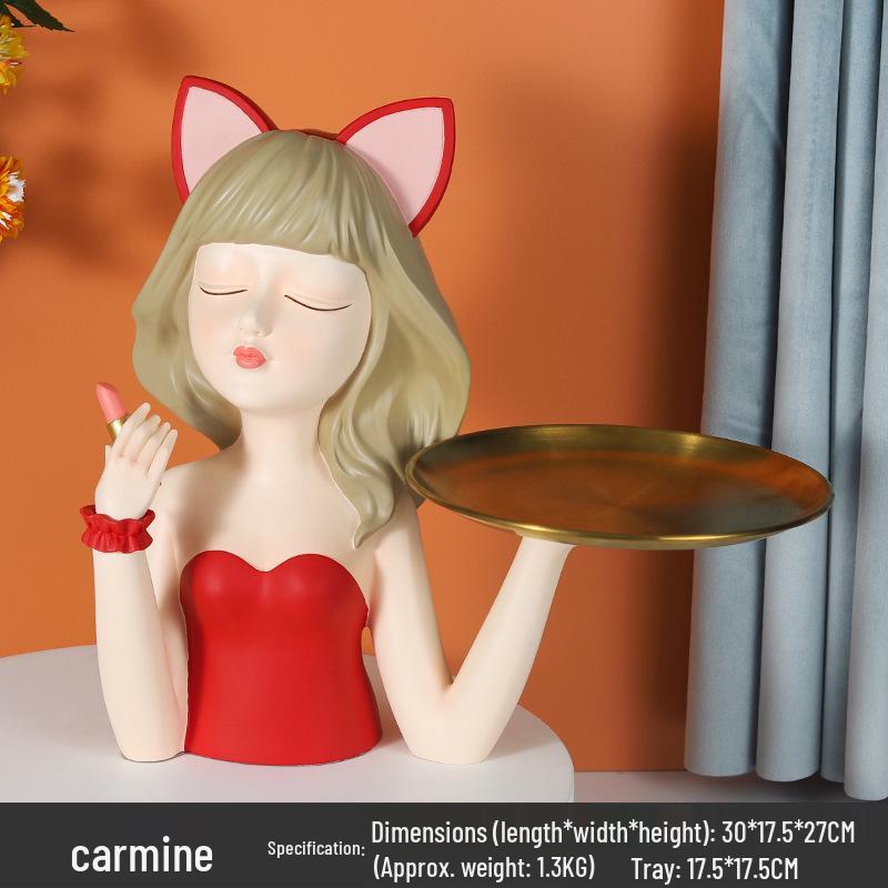 "Modern Light Luxury Hat Girl Dressing Table Tray for Home Decoration and Storage"