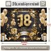 2D Černozlatý banner na 18. narozeniny - Happy 18th Birthday Fotopozadí