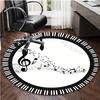 S Music Notes Piano Keys Round Rug Nonslip Area Rug Office Chair Mat Carpet For Living Room Bedroom Home Decor