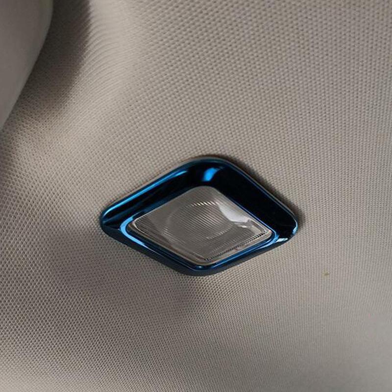 For Ford Focus     Car Stainless Steel Cover Back Rear Tail Read Reading Switch Light Lamp Frame Parts 2PCs
