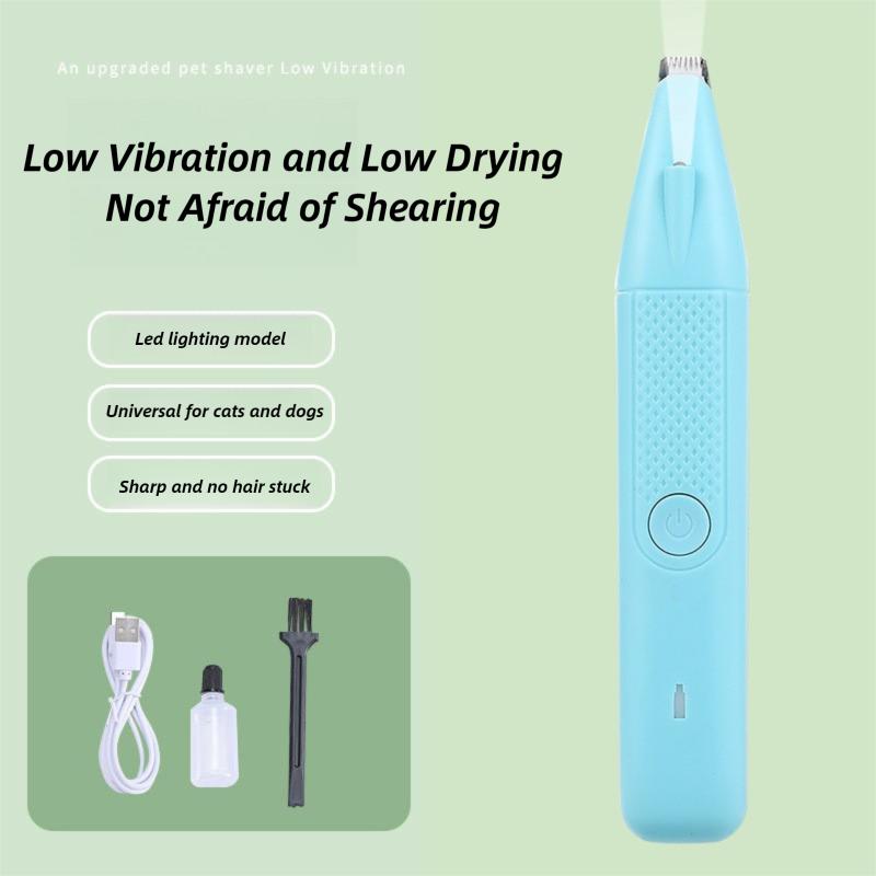 

Триммер для шерсти лап питомца, бритва, триммер для шерсти кошки, грумер, инструмент для стрижки шерсти на подушечках лап собаки, машинка для стрижки волос, электрическая машинка для стрижки волос с подсветкой синий