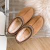 Ethnic Style 2025 New Wool Integrated Snow Boots Women's One-pedal Lazy Shoes Slippers Cotton Shoes Half-tow Snow Cotton