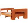 Solid Wood Bed with Shelf Without Mattress Wax Brown 140 x 190 cm