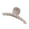Faux Pearls Decor Banana Hair Claw Clip Styling Barrette Accessory for Women