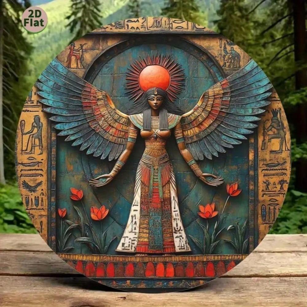 2D Flat Aluminum Wall Art Egyptian Sun God Ra Hieroglyphic Design