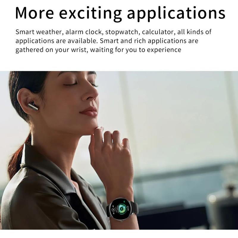 2025 Ny Smartklokke for Kvinner Gave 1,43 Tommers Full Touchskjerm Sports- og Treningsklokker Bluetooth-samtaler Digital Smartklokke Damer