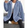 IHUASU Vestes et Manteaux Longues pour Femmes Vintage Décontractés Couleur Unie Imprimé Automne Hiver Design Unique