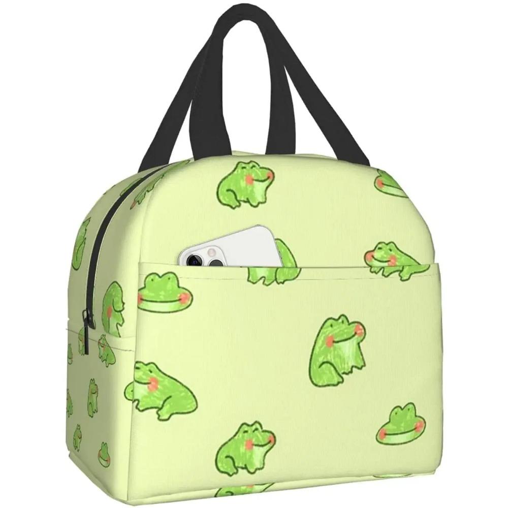 

Забавная милая лягушка сумка для обеда в виде животного дорожная коробка рабочий бенто-холодильник многоразовые сумки для пикника изолированные сумки для покупок для женщин и мужчин 22x20x13CM темно серый