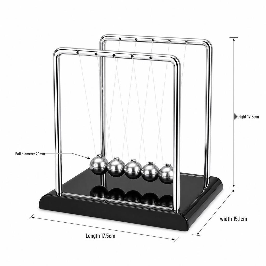 Newton's Cradle Modern Desk Ornament - Bouncing Ball Gift for Home or Office Decor