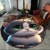 Cute Calico Cat,Persian Cat,Ragdoll Cartoon Round Carpet Rug for Living Room Bedroom Kids Decor,Pet Area Rug Non-slip Floor Mat
