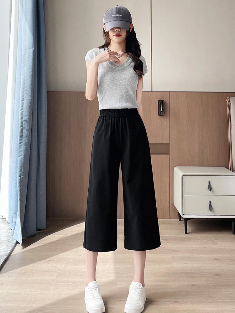 2026 Summer Kids' Ice-Cool Loose Wide-Leg Slimming Cropped Pants