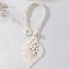 1PC Bohemian Woven Curtain Tie Rope Tie Rope Simple Tassel Leaf Wooden Bead Decoration Curtain Tie Rope Decoration