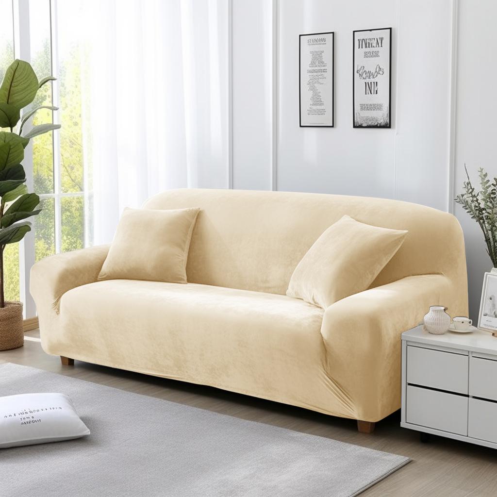 Stretch Velvet Sofa Covers For Living Room 1/2/3/4 Seat All-Inclusive Plush Couch Covers Elastic Case Couch Sofa Slipcover Towel