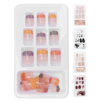 24pcs False Nail Tips Set Detachable Fashionable Full Cover Press On Fake Nails Art Tips