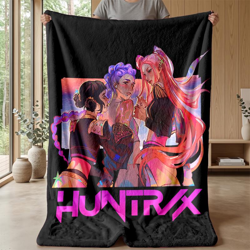 Kpop Demon Hunters Εκτυπωτή Κουβέρτα Φανέλα Μαλακή Ζεστή Ελαφριά για Όλες τις Εποχές για Καναπέ Κρεβάτι Κάμπινγκ Διακόσμηση Σπιτιού Δώρο Διακοπών