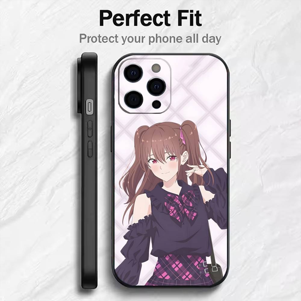 2.5D-S R-Ririsa x Mikari Handyhülle Für iPhone17,16,15,14,13,12 Plus,Max Weiche Silikon Schwarz Hülle