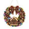 Funkelndes Edelstein Bastelset DIY Acryl Weihnachten Kunstperlen Aufhänge-Set, Beleuchteter Kranz 3D Perlen-Sets für Erwachsene Set mit LED-Lichterkette