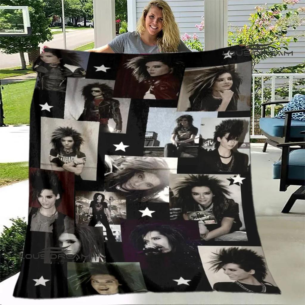 Coperta stampata della band Tokio Hotel Coperta calda per bambini Coperta in flanella morbida e accogliente Coperta per divano letto Coperta da viaggio Regalo di compleanno