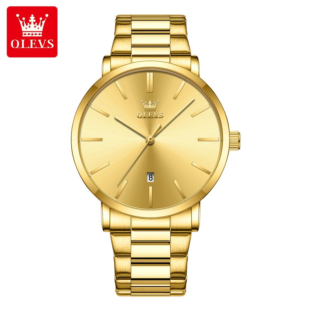 OLEVS Quartz Men's Watches Gold Watch Waterproof Stainless Steel Male Watches Business Luxury Original Top Brand Male reloj 2896