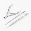 Stainless Steel Cuticle Care 3-Piece Set: Nipper, Pusher, and Fork