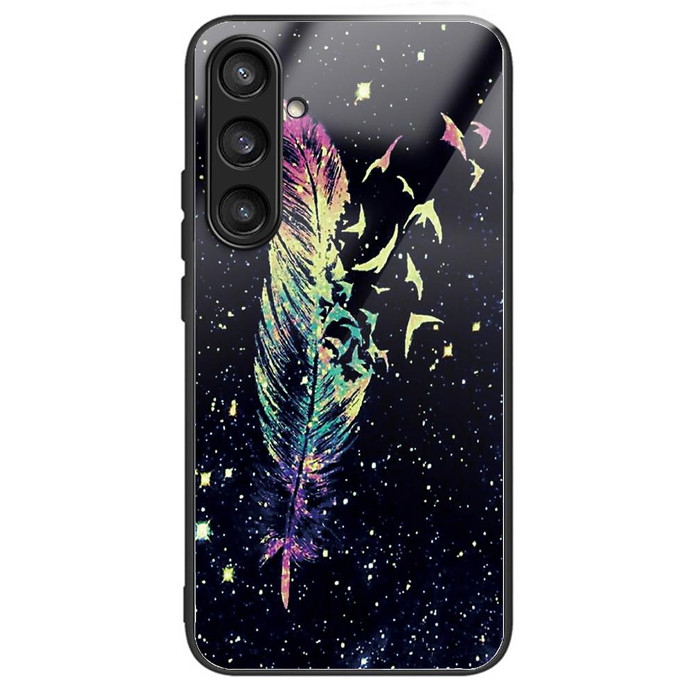 For Samsung Galaxy S24 Tempered Glass+TPU Case Pattern Printing Phone Cover