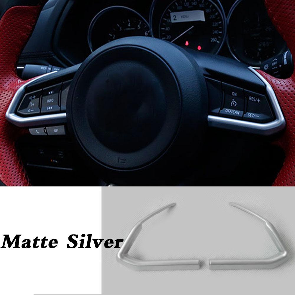 For Mazda CX-8 CX8 2016 2017 2018    Car Sticker Ornament Inner Steering Wheel Interior Kit Trim Frame Cover Parts