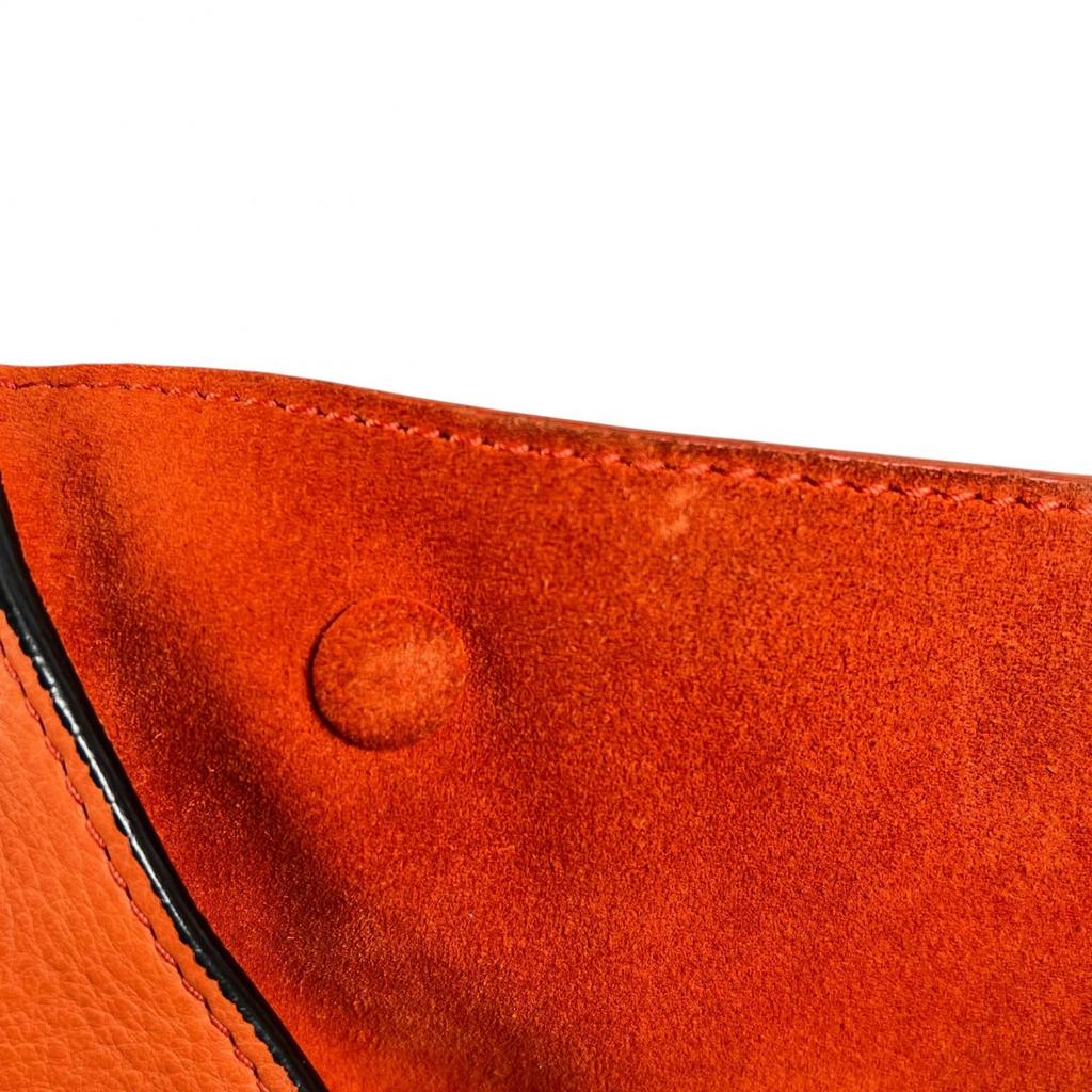 CELINE Trapeze Handbag Orange Women 2wayShoulder used