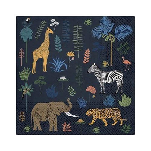 

Paw Lunch Napkin 33cm (20pk) (Exotic Animals)