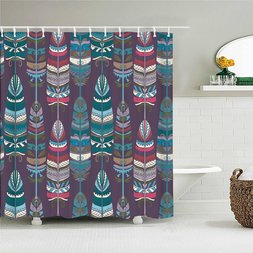 Indian Bohemia 3D Shower Curtains Fabric Print Boho Waterproof Bathroom Curtain With Hooks Decor 180*200Cm Bathtub Screen