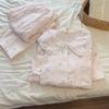 Internet celebrity new lapel rabbit girl pajamas spring and autumn cardigan double long two-piece set student dormitory loungewear