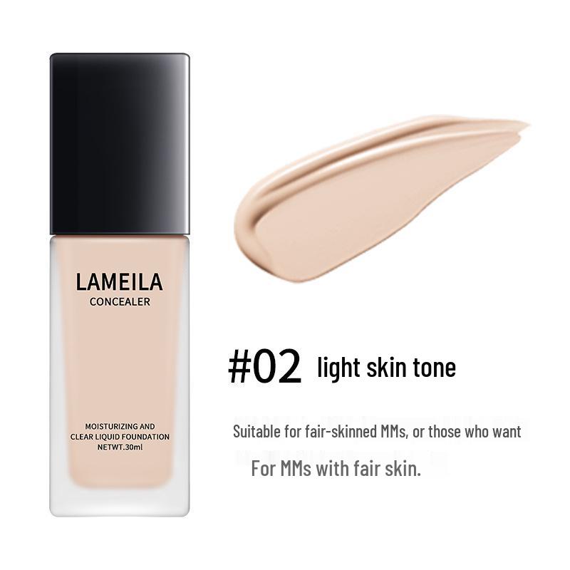 Hydrating & Clear Foundation with Concealer - Long-lasting & Moisturizing Nude Makeup for Students & Artists