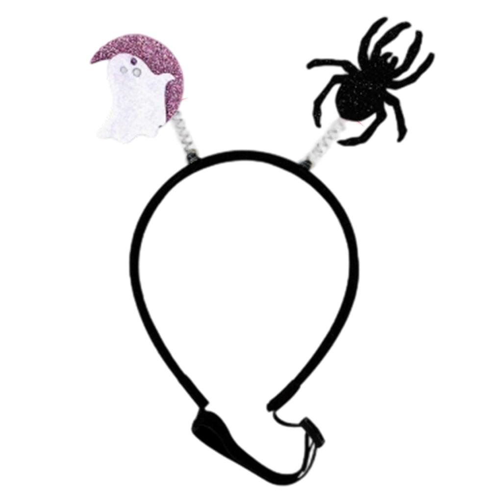 Halloween Party Headband for Pets Adjustable Halloween Pet Hair Clip Headband with Ghost and Spider Decorations for Cats and Dogs