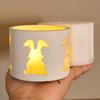 Easter Hollow Bunny Candle Holder Silicone Mold DIY Rabbit TeaLight Candlestick Making Supplies Plaster Concrete Craft Molds