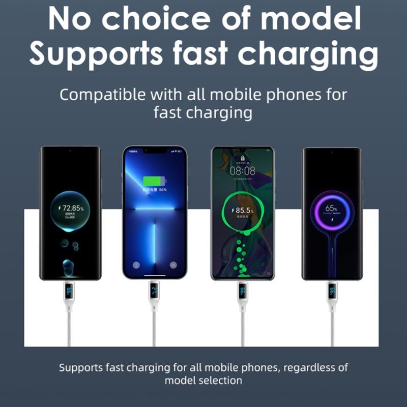 Doppel-Typ-C-Ladekabel 60W Schnellladung Eingebaute Leistungsanzeige Verstärkter Stecker 480 Mbit/s 60W Typ-Kabel