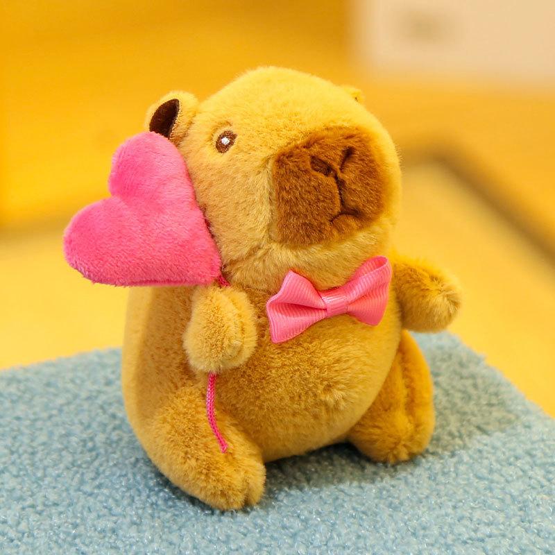 12Cm Love Balloon Capybara Plush Toy Plush Pendant Simulation Capibara Anime Fluffty Toy Stuffed Animals Soft Doll Plush Gifts