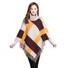 Herbst und Winter neu locker und schlankmachend hochgeschlossen Quasten Umhang Schal Fledermausshirt Strickpullover Damenbekleidung