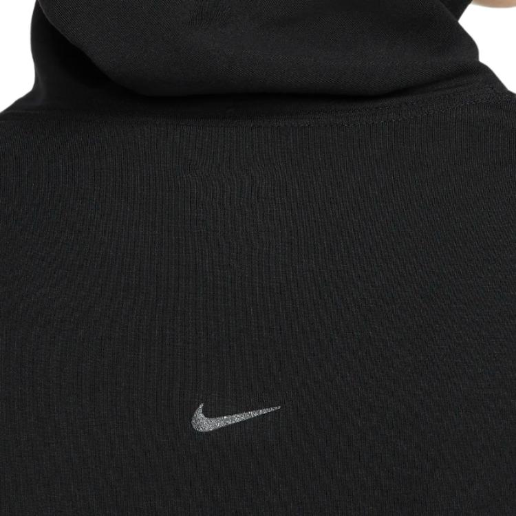 Nike Solid Color Short Hoodie Women tops Black DM7034-010