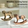 Nordic Retro Wooden Rocking Horse Ornament Balance Art Adornment Creative Hand Carved Animal Figurines mall Horse Wooden Craft