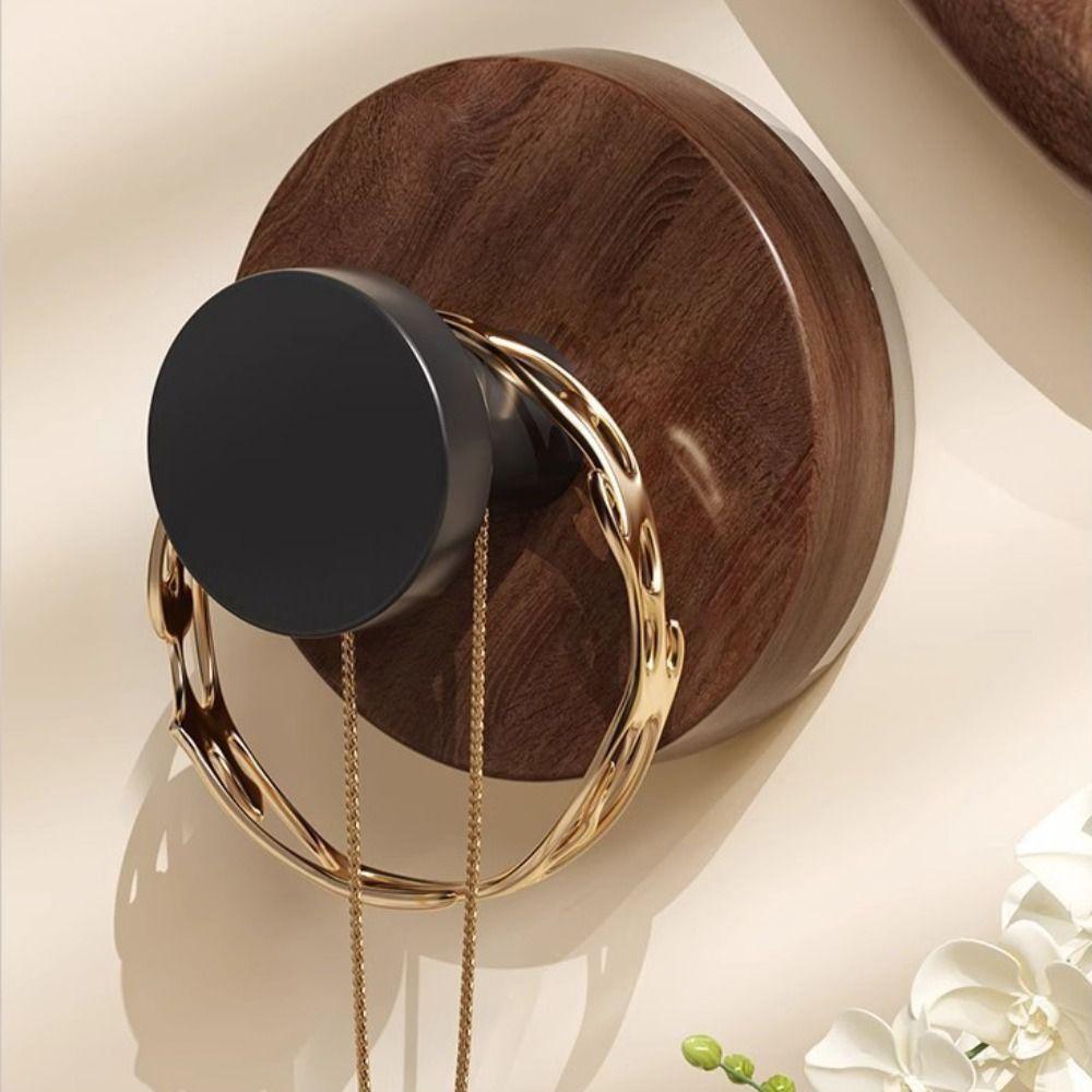 12pcs No-Drill Design Imitation Wood Door Hook Wall-Mounted Self-adhesive Key Holder Removable Vintage Storage Rack Kitchen