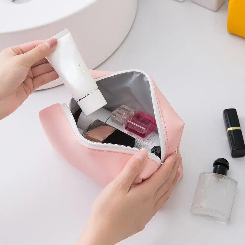 Dámská cestovní kosmetická taška Vodotěsná PU kůže Roztomilé bonbóny Barvy Ženy Taštičky na make-up Přenosné toaletní tašky Organizér
