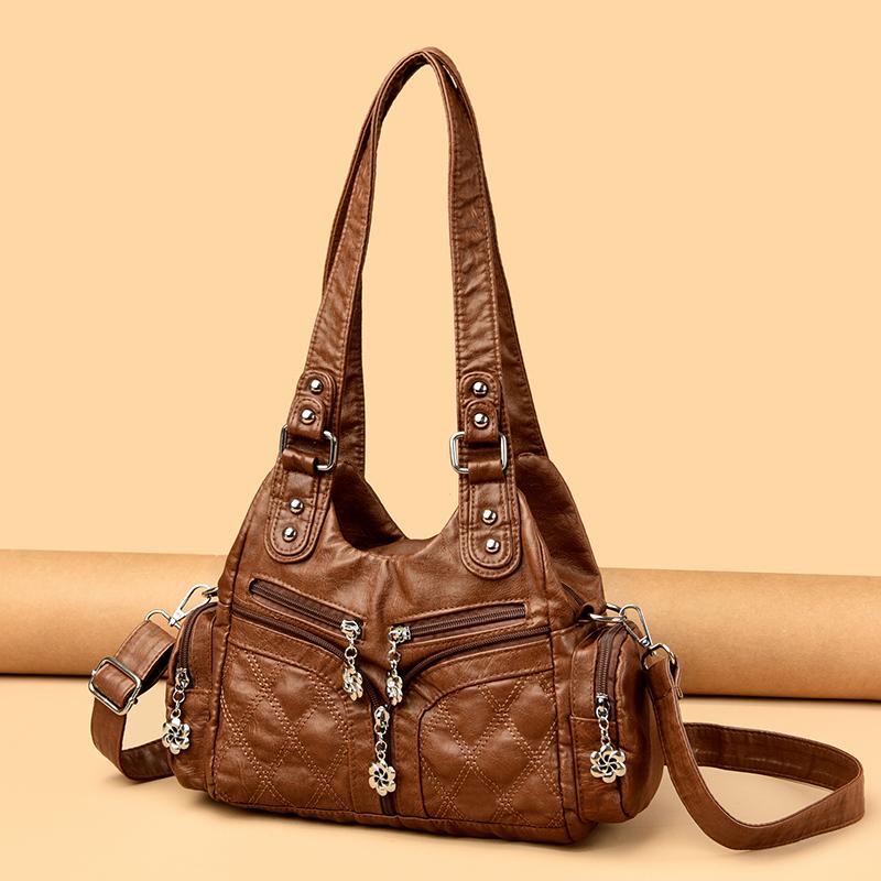Women's Bag Vintage Tote Bag Large Capacity Multi-Pocket Shoulder Bag