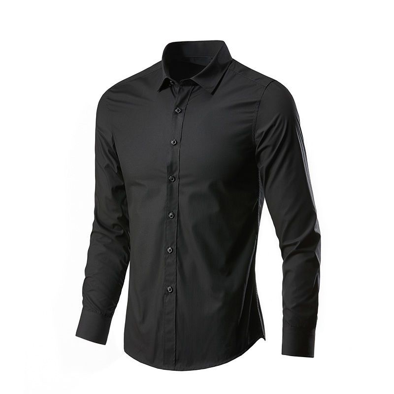 New Spring Autumn Korean Edition Fashion Trend Handsome Professional Business Dress Slim Solid Color Men's Shirt