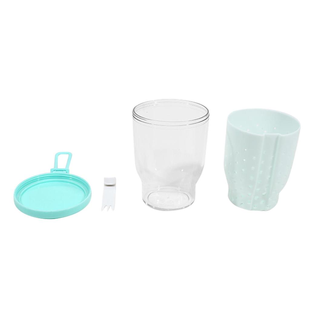 Double Layer Oatmeal Storage Jars Anti-Slip Portable Salad Cup with Spoons Lids Sealed Fruit Preservation Cup Breakfast