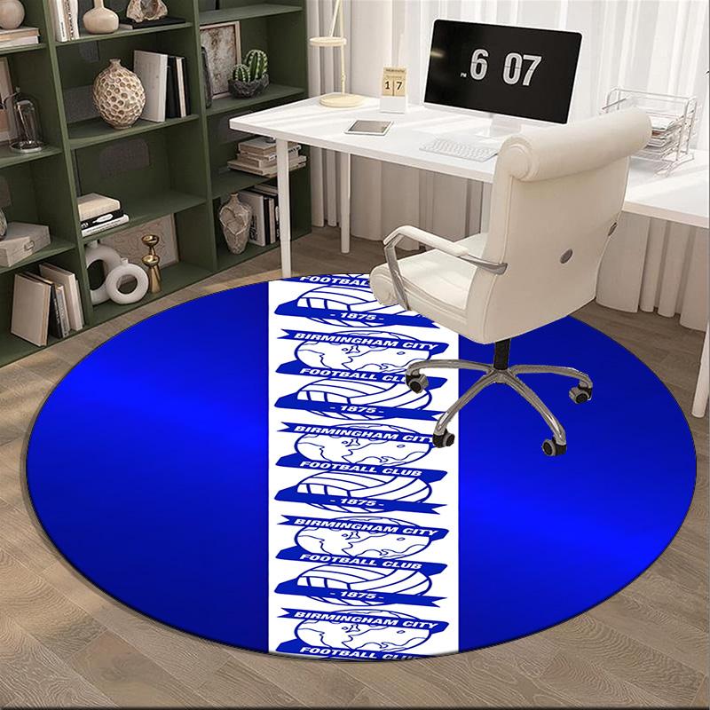1PC round rug Birming-ham Football Club Printed Round Area Rug ,Rug For Home Office, Round Chair Rug, Decorative Carpet Fan gifts Christmas gift