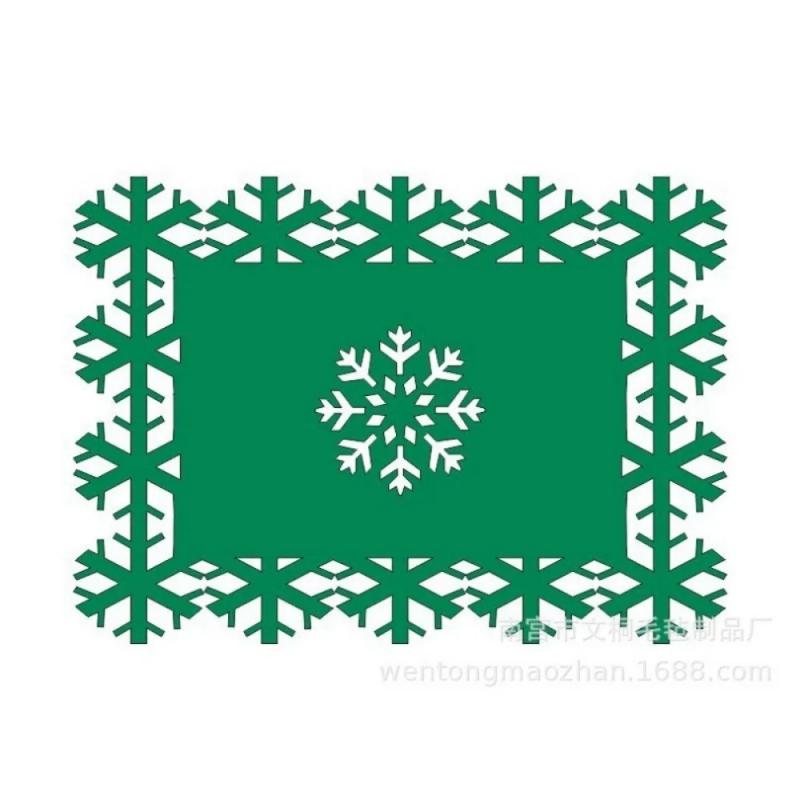 10PCS Christmas Snowflake Felt Placemat Restaurant Cutlery Mat Knife and Fork Covers Placemats Insulated Xmas Party Table Mats