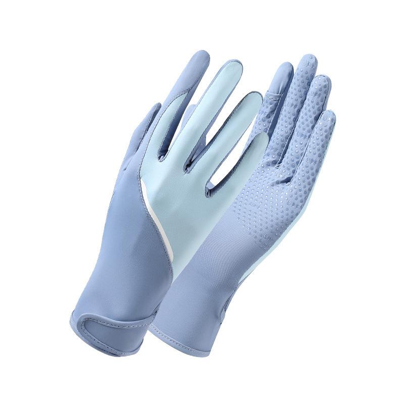 Sunscreen gloves women's thin outdoor UV protection breathable dew finger flip non-slip ice silk men's summer